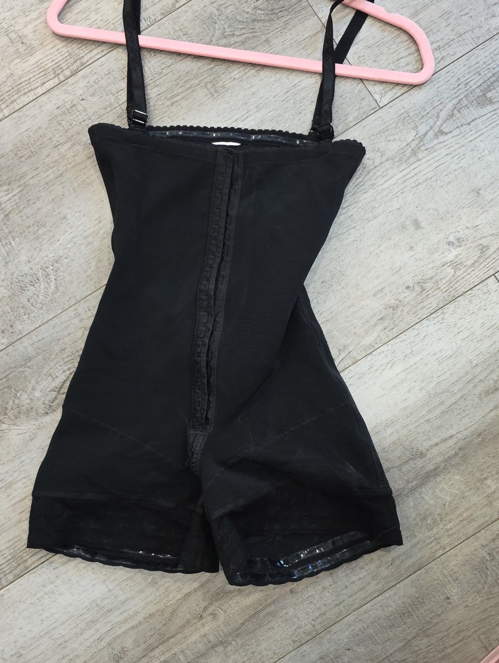 Black Women's Shapewear Bodysuit with Adjustable Straps